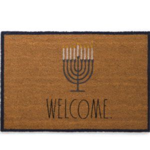 Rae Dunn Menorah Welcome Mat NEW
